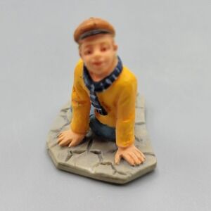 Vintage Lemax Story Teller Boy Figurine Hat Scarf 1.25" Tall Home Shelf Decor